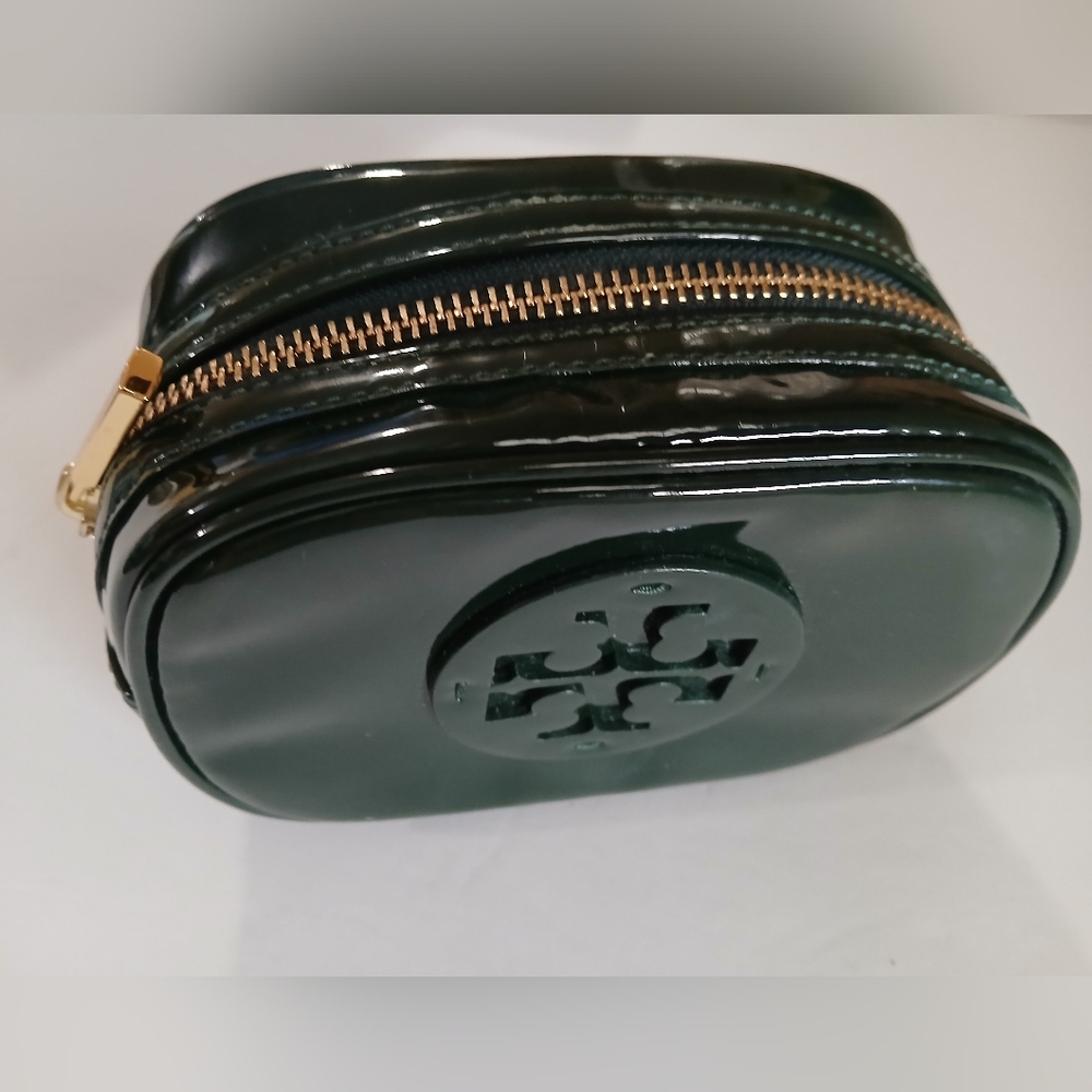Tory Burch Dark Green Cosmetic Case